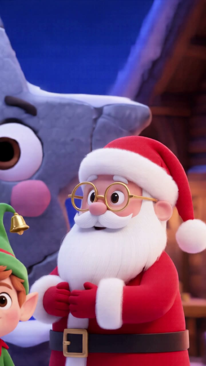 O Pai Natal explica que a estrela só brilha com a magia do Natal